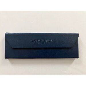 Warby Parker Collapsible Blue Faux Leather Glasses Case w/Suede Interior OS
